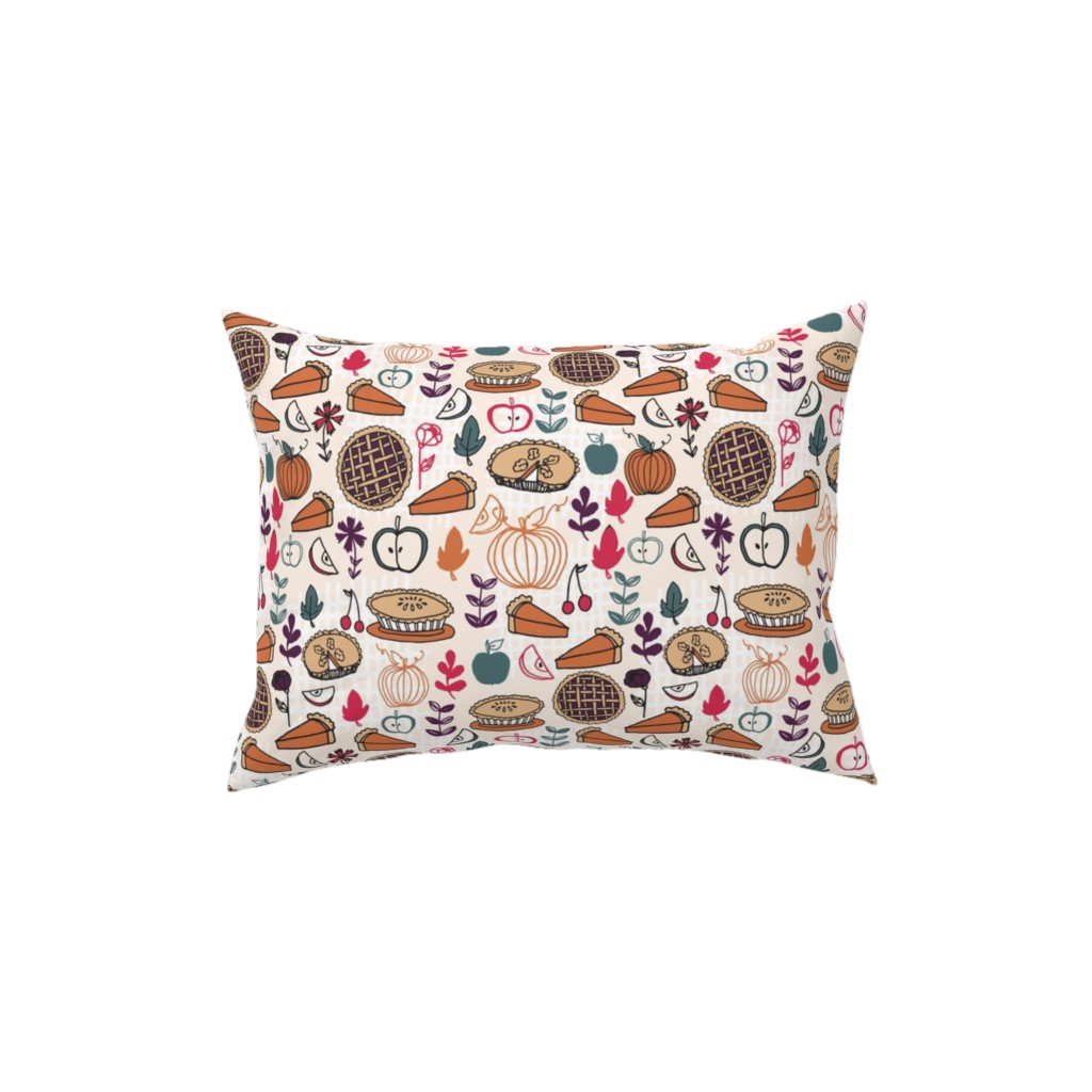 Thanksgiving Apple and Pumpkin Pies Pillow, Woven, Black, 12x16, Single Sided, Multicolor