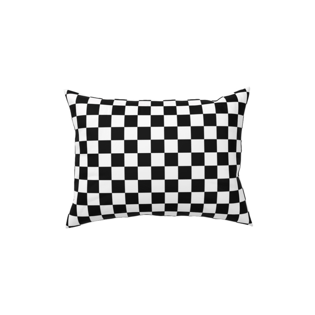 Checker - Black and White Pillow, Woven, Black, 12x16, Single Sided, Black