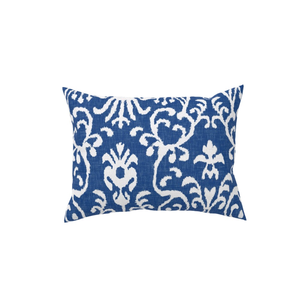 Lucette Ikat - Navy Pillow, Woven, Black, 12x16, Single Sided, Blue, True Blue