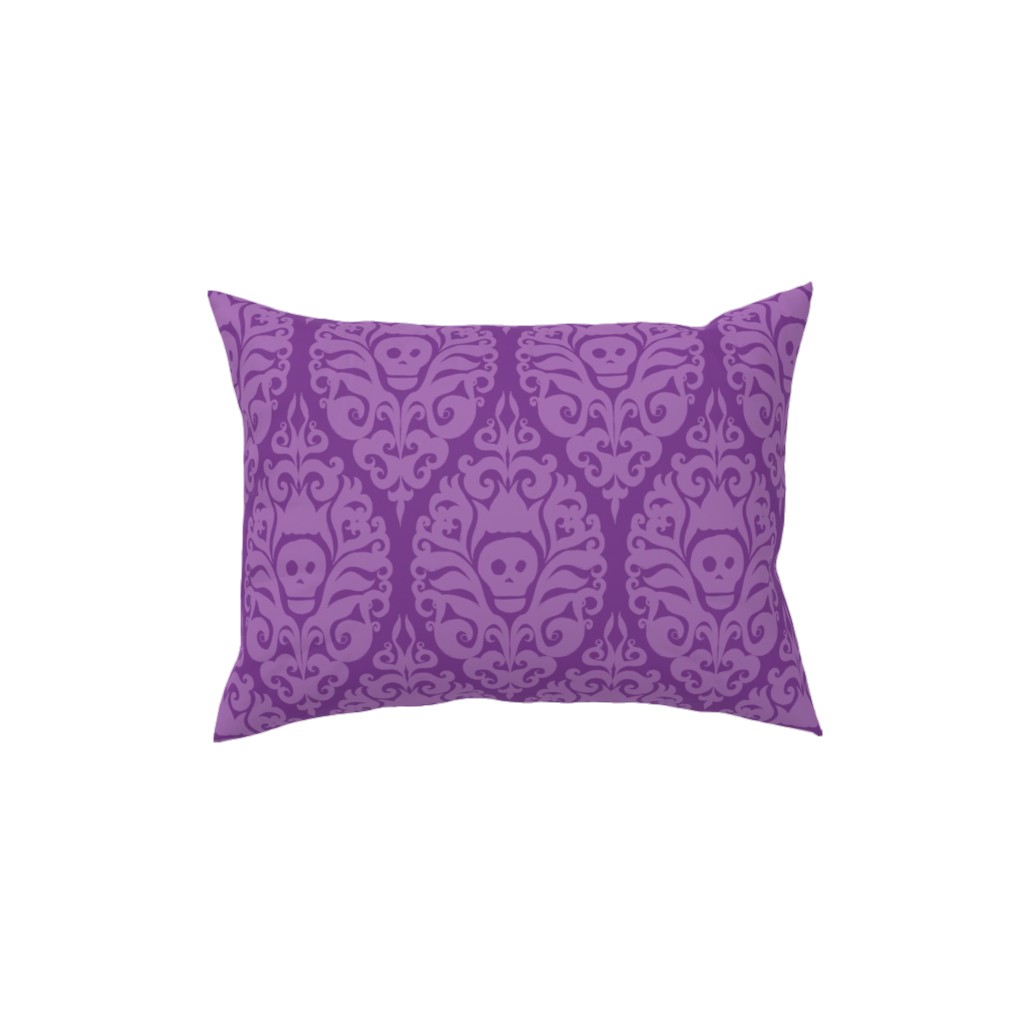 Spooky Damask - Purple Pillow, Woven, Black, 12x16, Single Sided, Purple