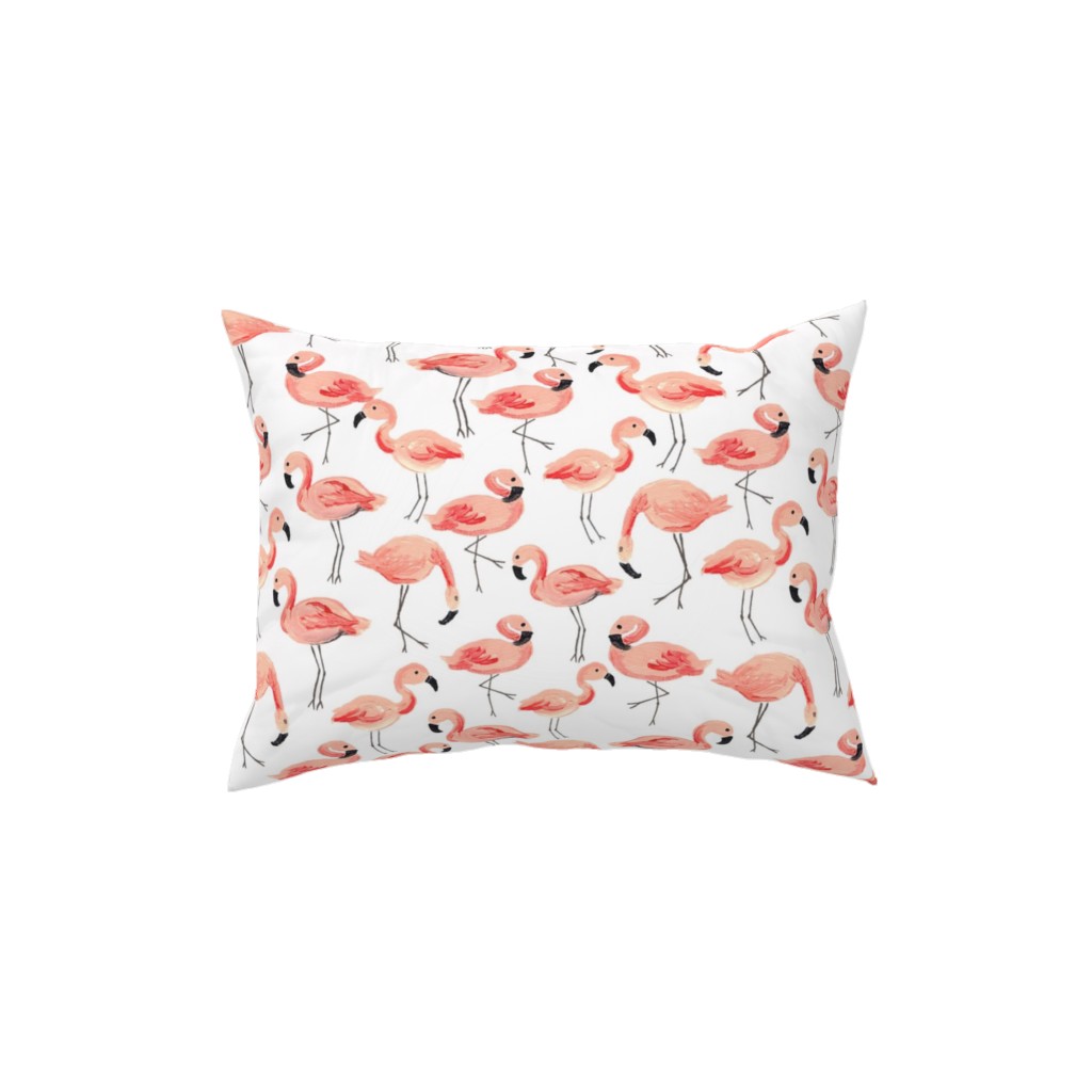 Flamingo Party - Pink Pillow, Woven, Black, 12x16, Single Sided, Pink