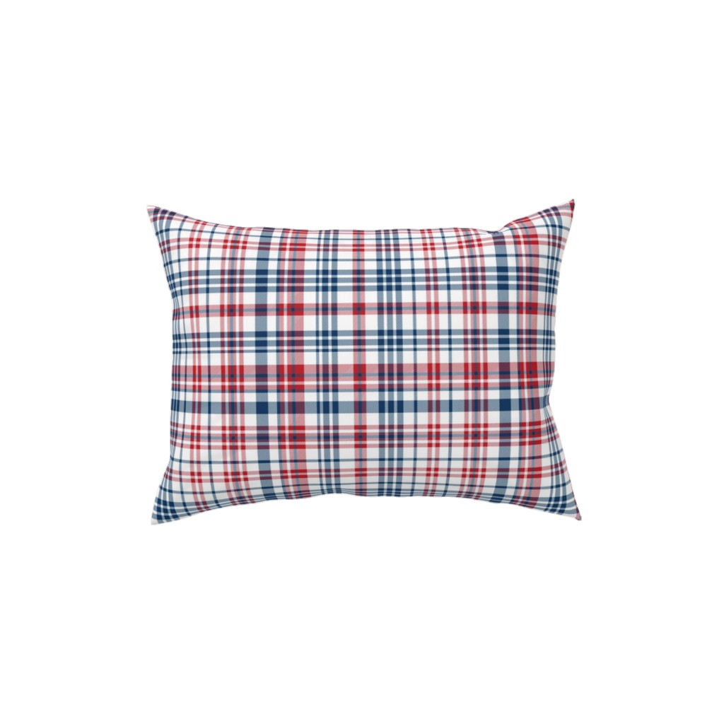 American Plaid - Blue and Red Pillow, Woven, Black, 12x16, Single Sided, Multicolor