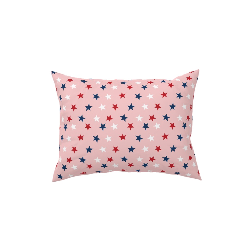 Patriotic Stars Pillow, Woven, Black, 12x16, Single Sided, Pink