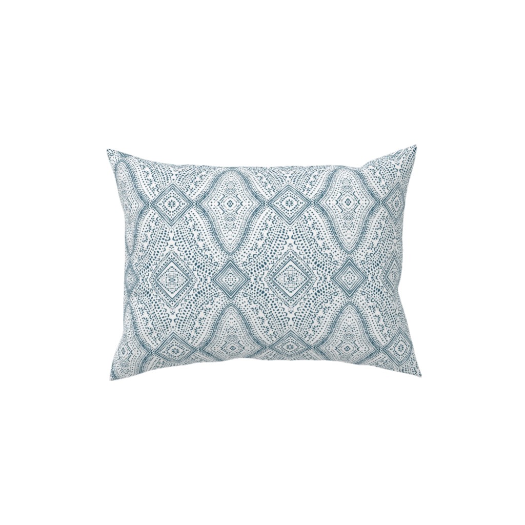 Tribal Dot - Navy Pillow, Woven, Black, 12x16, Single Sided, Blue