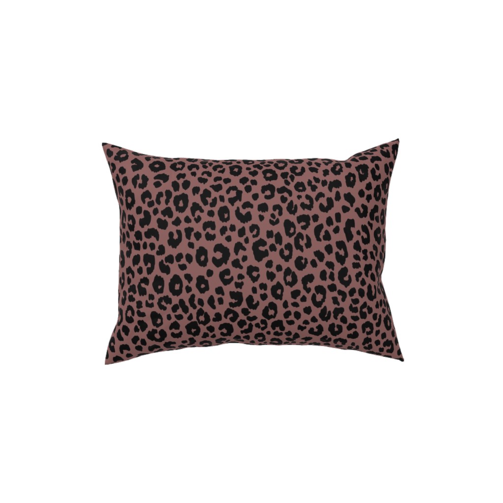 Leopard - Pale Mauve Pillow, Woven, Black, 12x16, Single Sided, Pink, Bright Pink