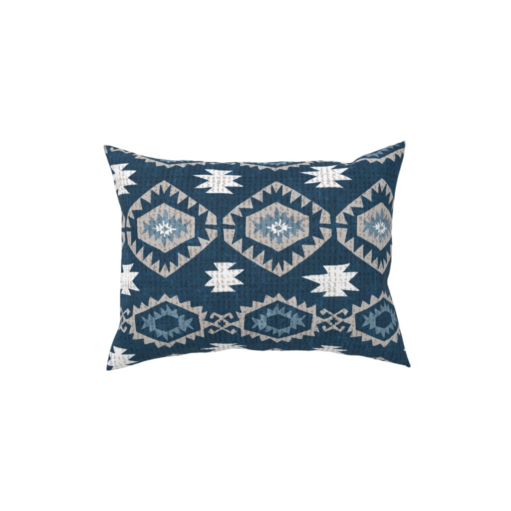 Kilim Me - Blue Pillow, Woven, Black, 12x16, Single Sided, Blue