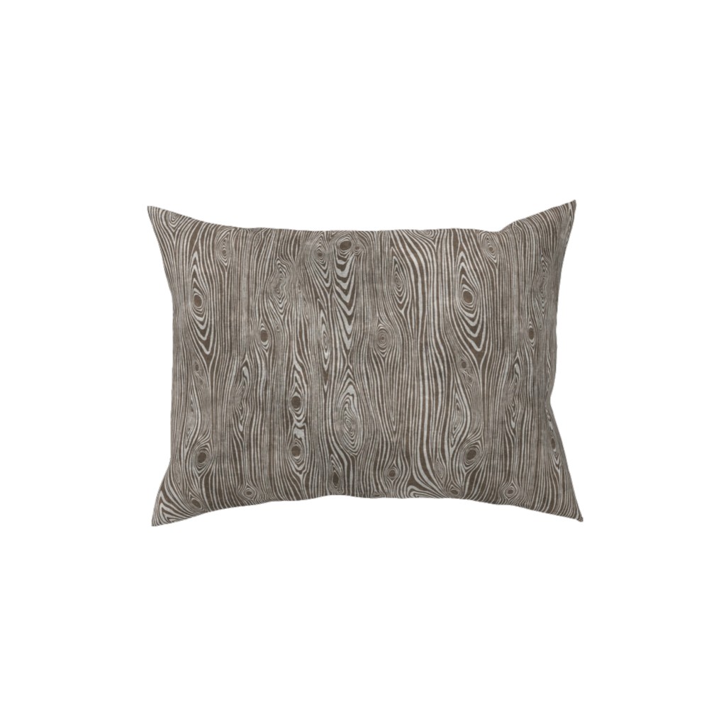 Woodgrain Driftwood Pillow, Woven, Black, 12x16, Single Sided, Brown, Ash