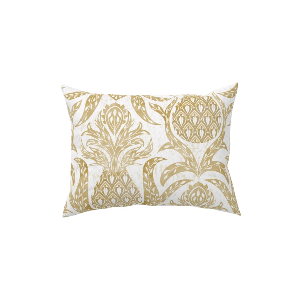 Welcome Pineapple - Gold Pillow, Woven, Black, 12x16, Single Sided, Yellow