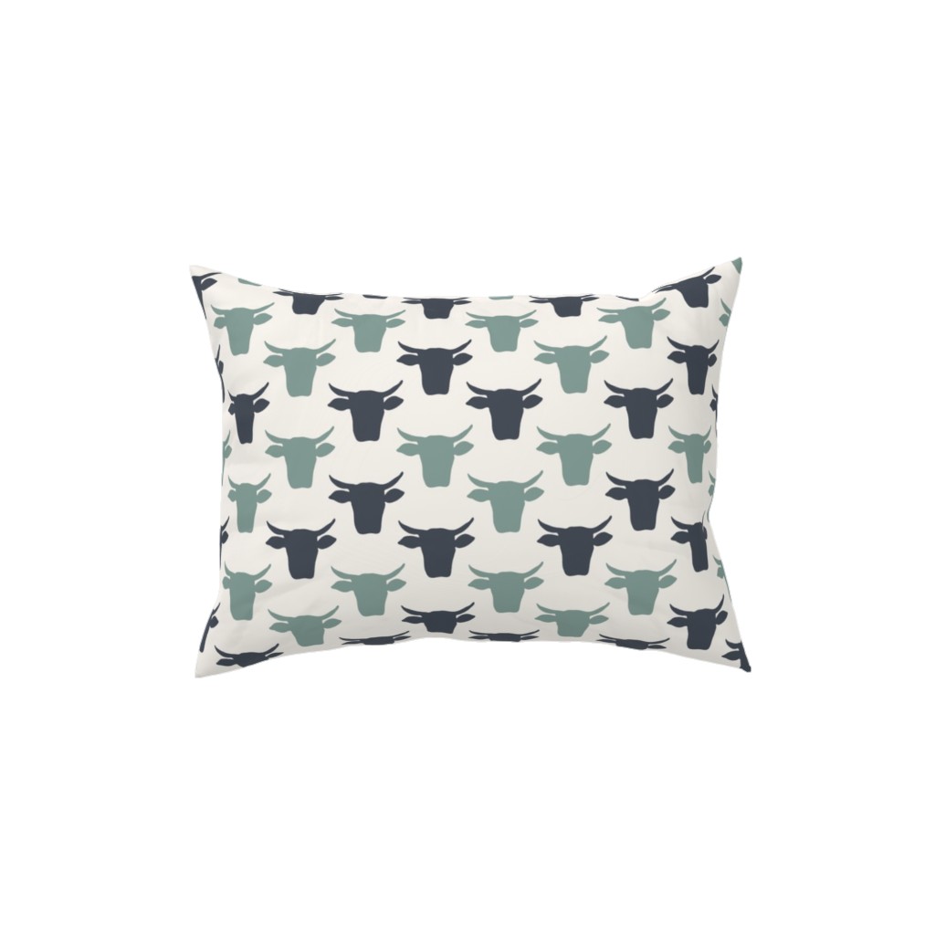 Cows Pillow, Woven, Black, 12x16, Single Sided, Green, Desert Green