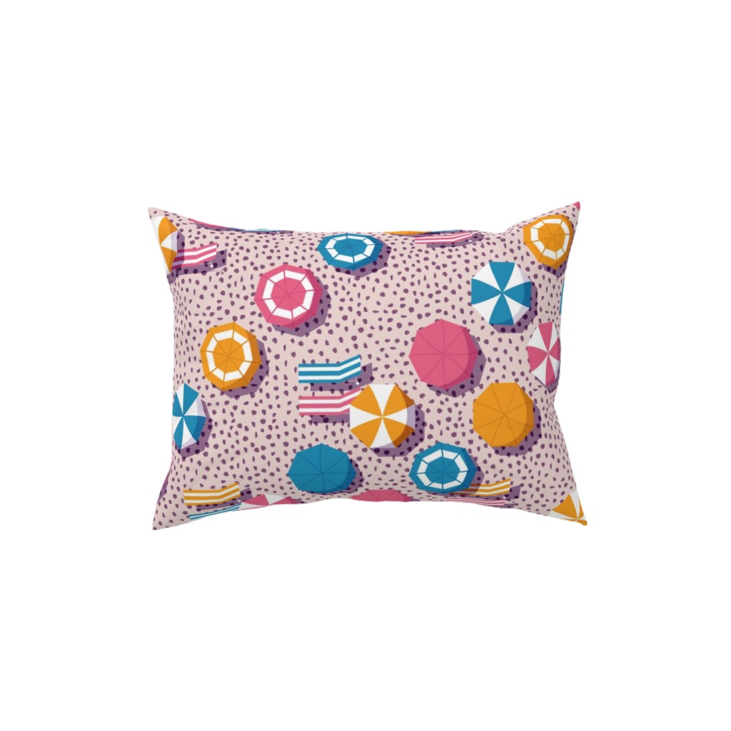 My Summer Vacay - Pink Pillow, Woven, Black, 12x16, Single Sided, Pink, Bright Pink