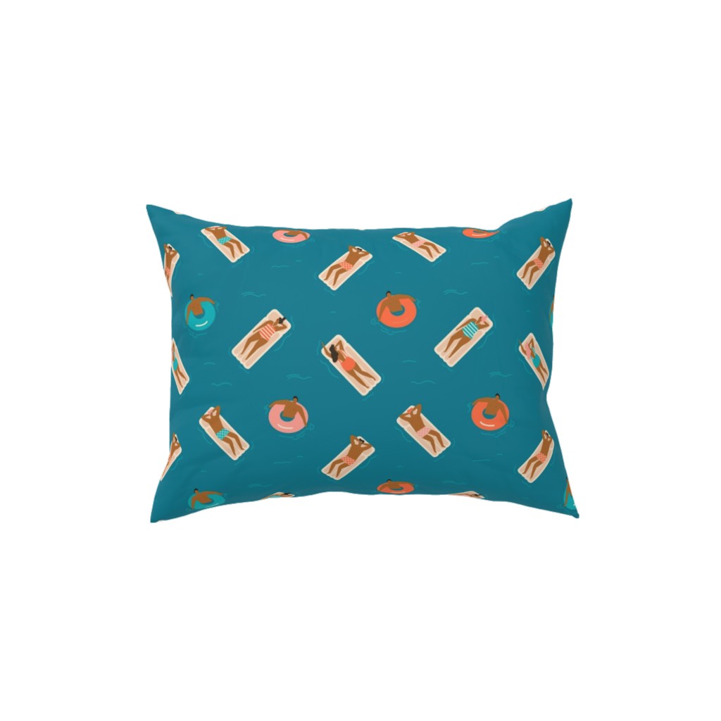 Summertime Pillow, Woven, Black, 12x16, Single Sided, Blue, True Blue