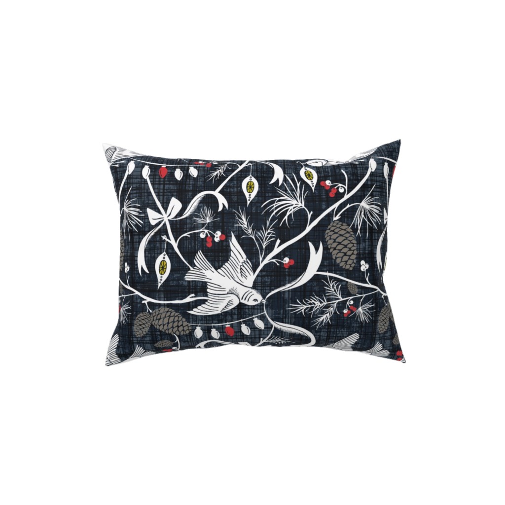 Merry Forest Pillow, Woven, Black, 12x16, Single Sided, Black, Golden