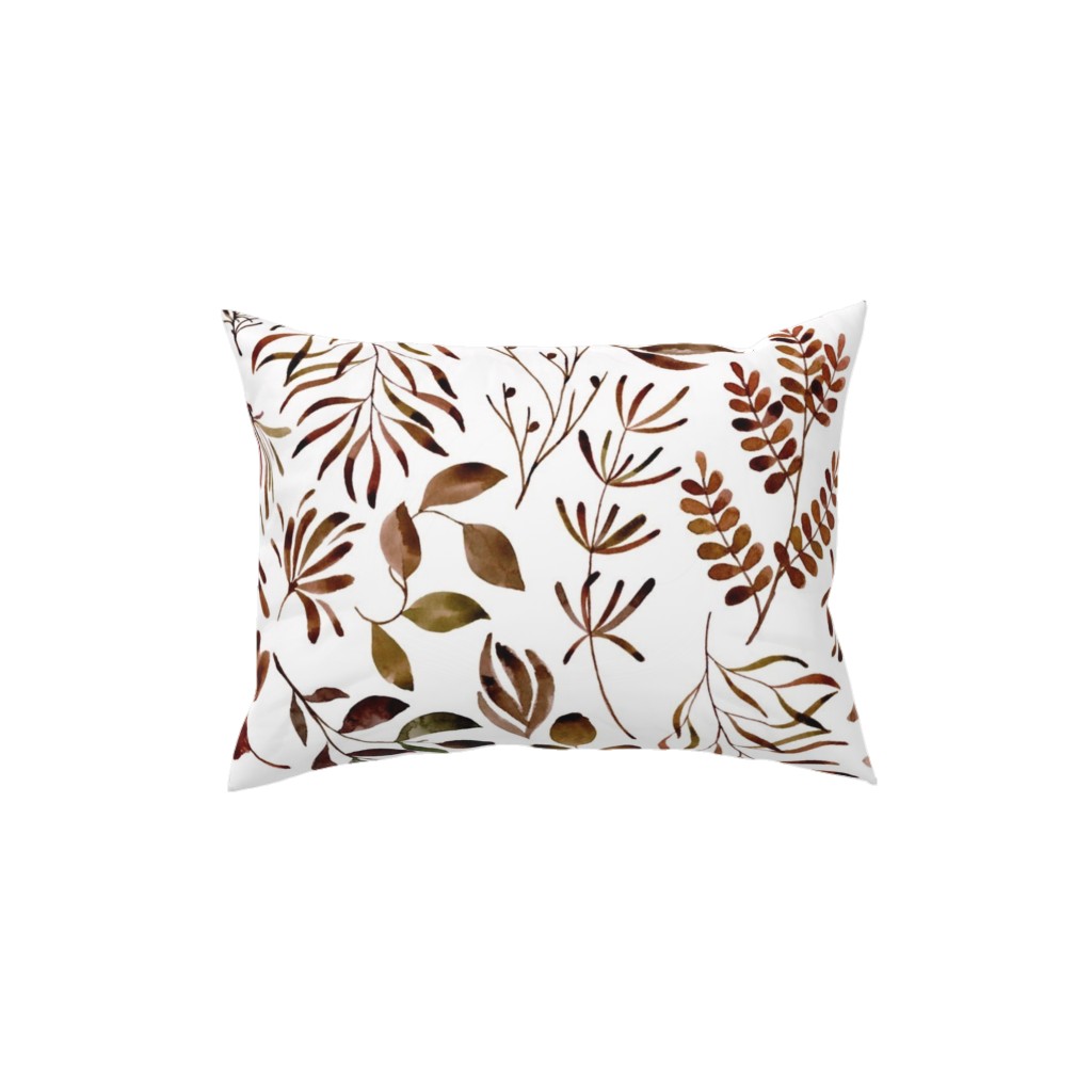 Leaves Nature Botanical Prints Pillow, Woven, Black, 12x16, Single Sided, Brown