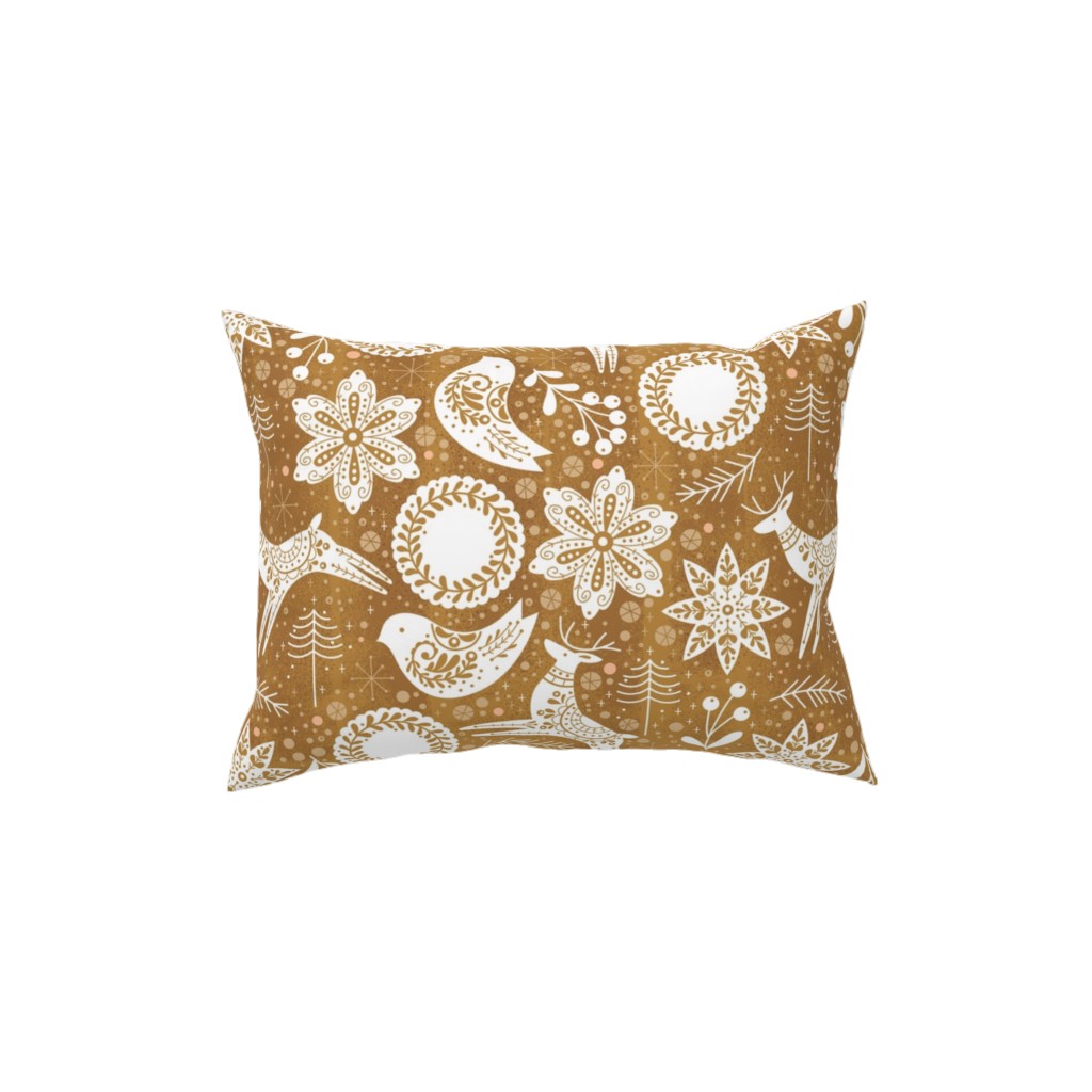 Gingerbread Forest - Brown & White Pillow, Woven, Black, 12x16, Single Sided, Brown, Brown