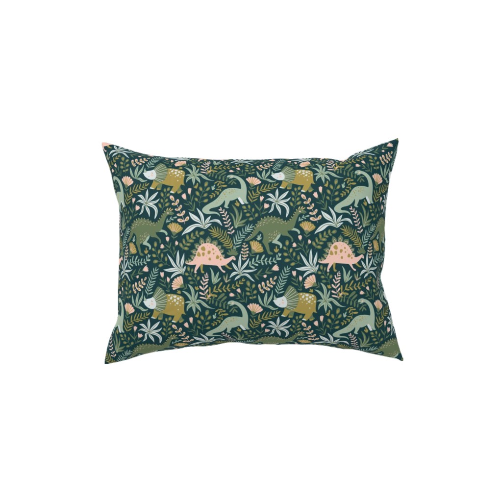 Dino - Green Pillow, Woven, Black, 12x16, Single Sided, Green, Classic Green