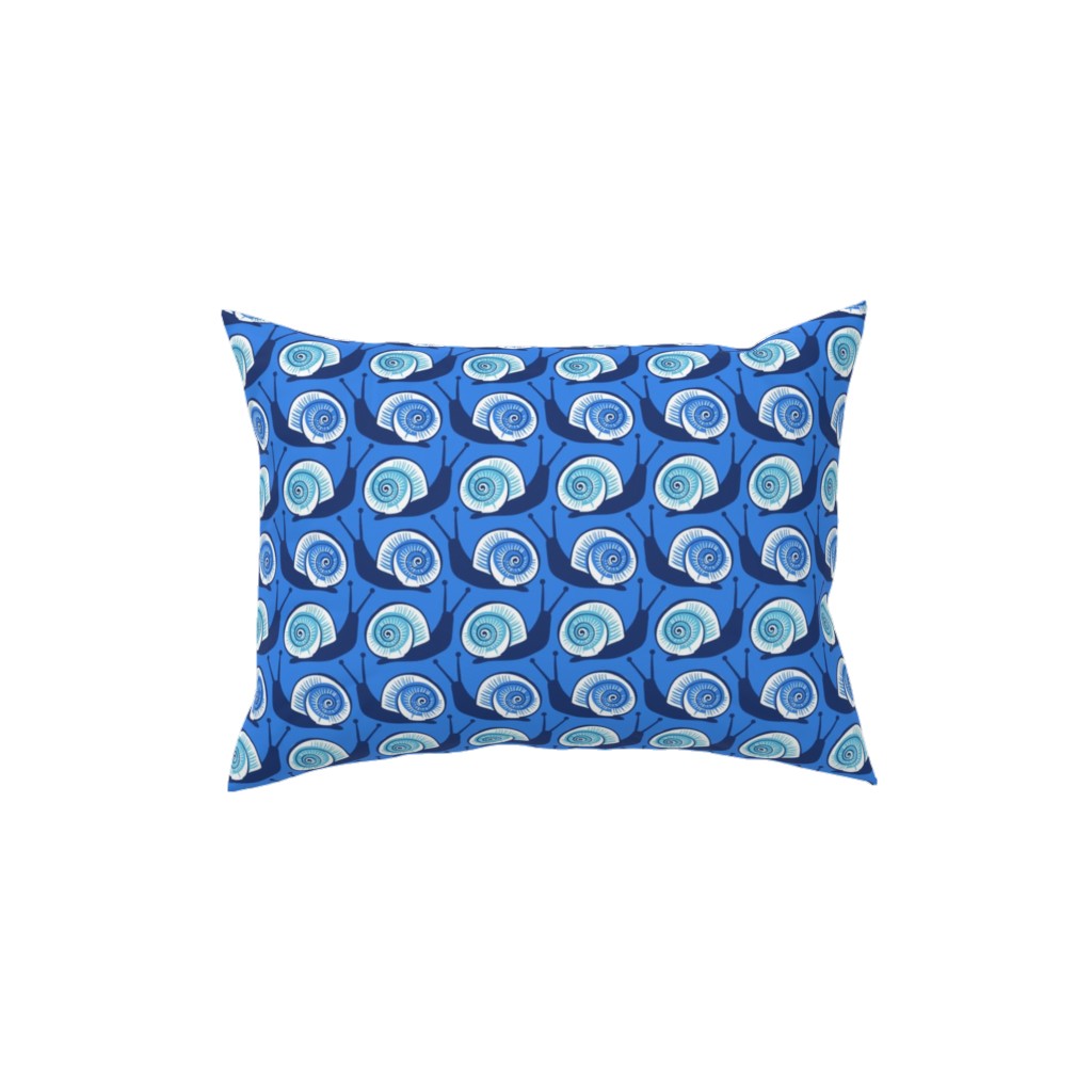 Snails Pillow, Woven, Black, 12x16, Single Sided, Blue, Ultramarine