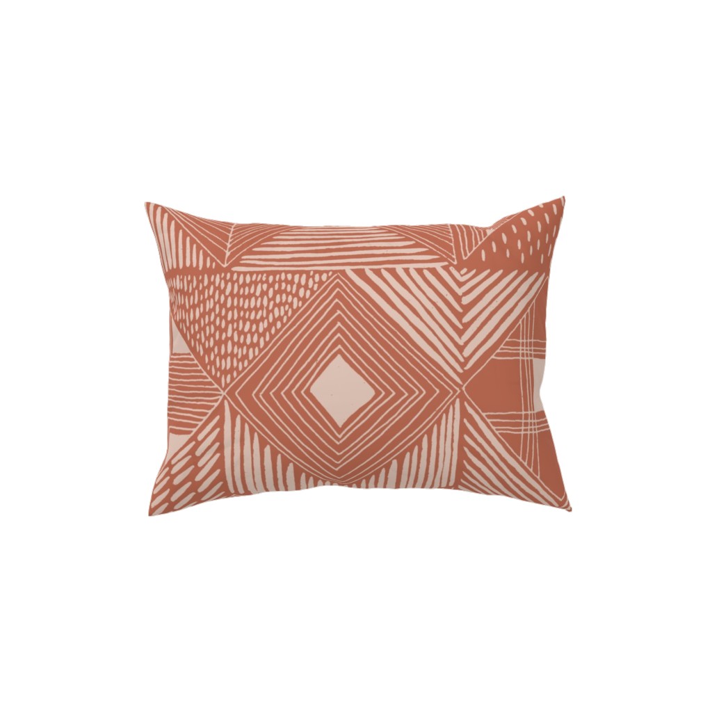 Neutral Retreat - Terracotta Pillow, Woven, Black, 12x16, Single Sided, Pink