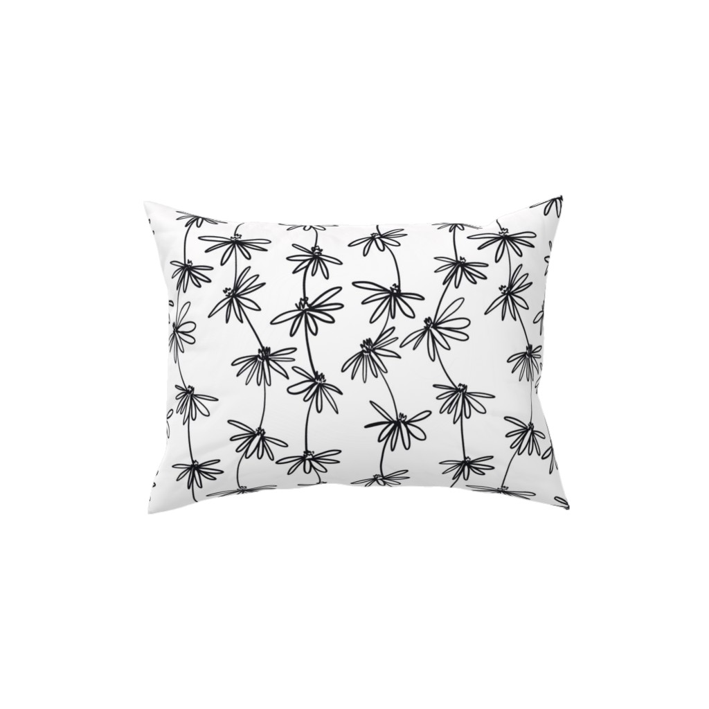 Daisy Chain - Black and White Pillow, Woven, Black, 12x16, Single Sided, White, White