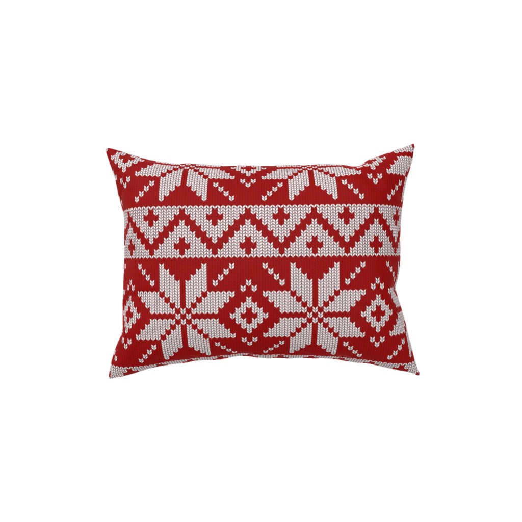 Christmas Knit - Red Pillow, Woven, Black, 12x16, Single Sided, Red
