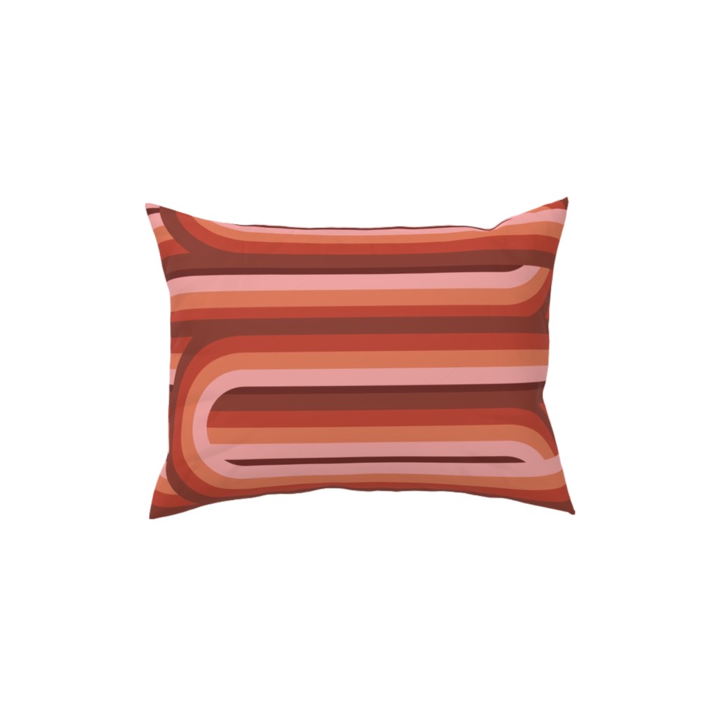 Retro Road - Mauve Multi Pillow, Woven, Black, 12x16, Single Sided, Red