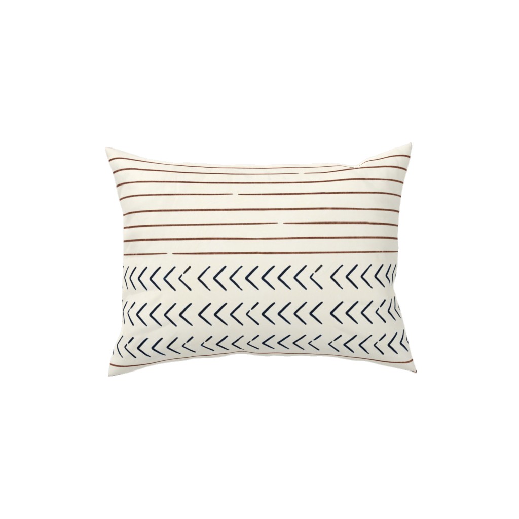 Arrow Stripes Mud Cloth Modern Pillow, Woven, Black, 12x16, Single Sided, Beige, Antique White