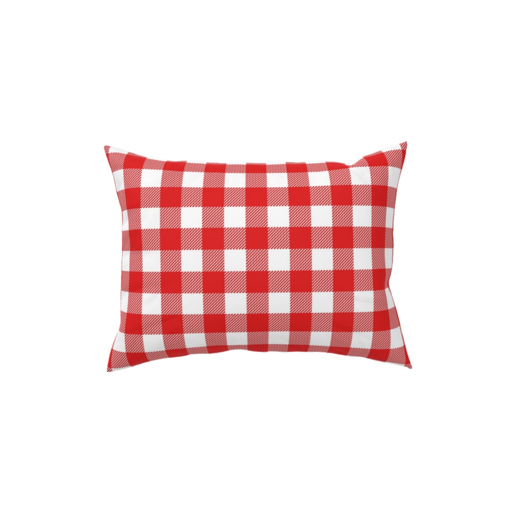 Buffalo Plaid Pillow, Woven, Black, 12x16, Single Sided, Red