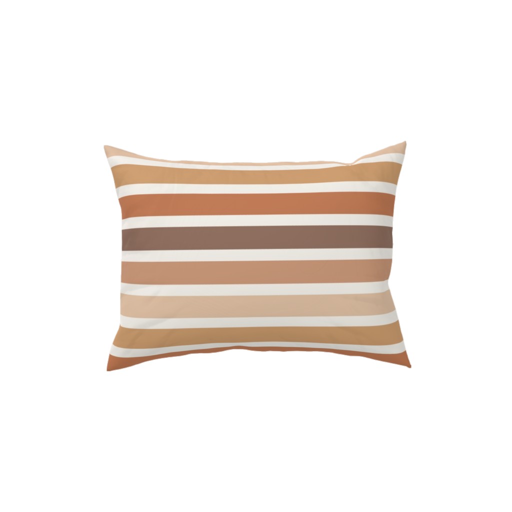 Retro Summer Stripe - Warm Tones Pillow, Woven, Beige, 12x16, Single Sided, Pink