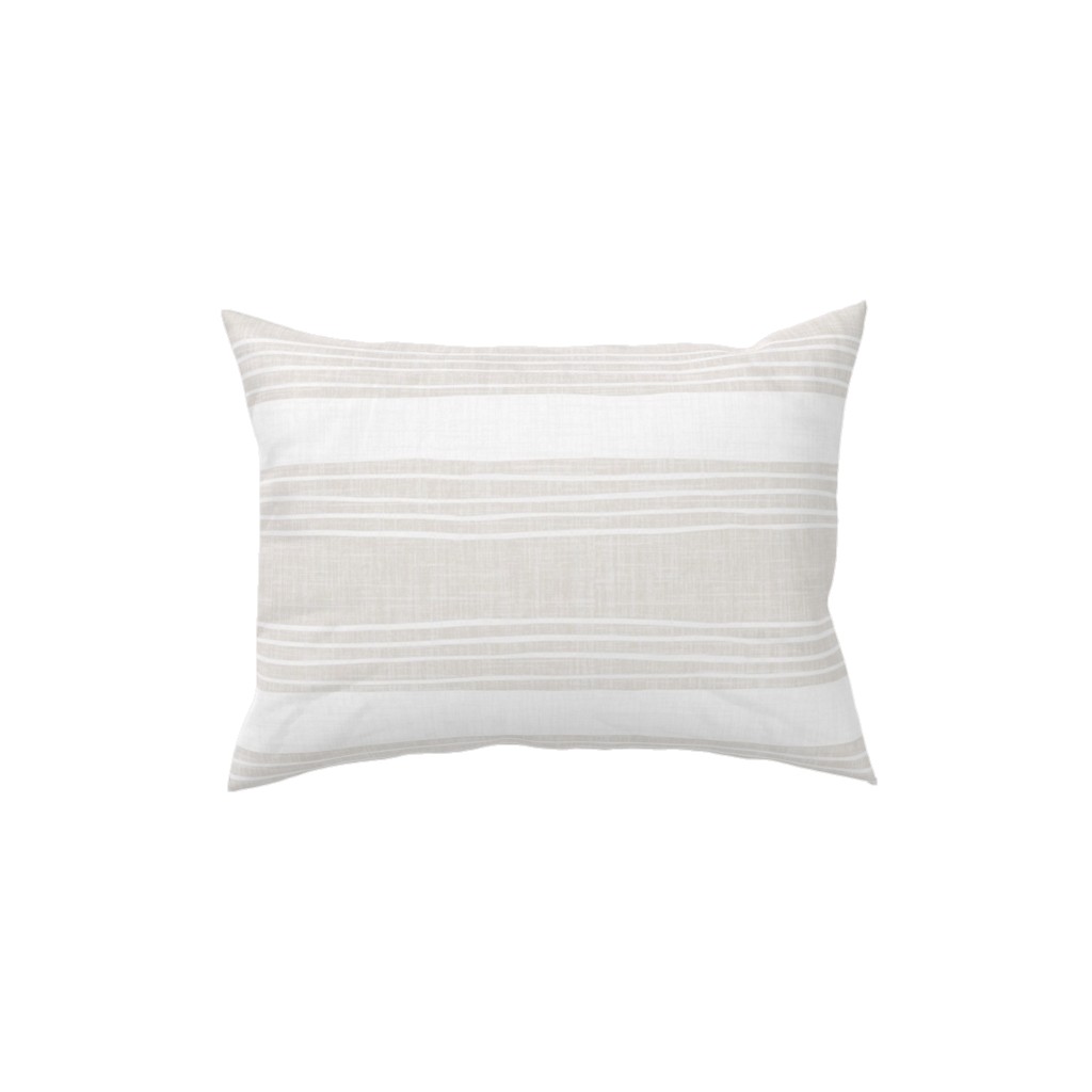 Rustic Stripe - Taupe Pillow, Woven, Beige, 12x16, Single Sided, Beige