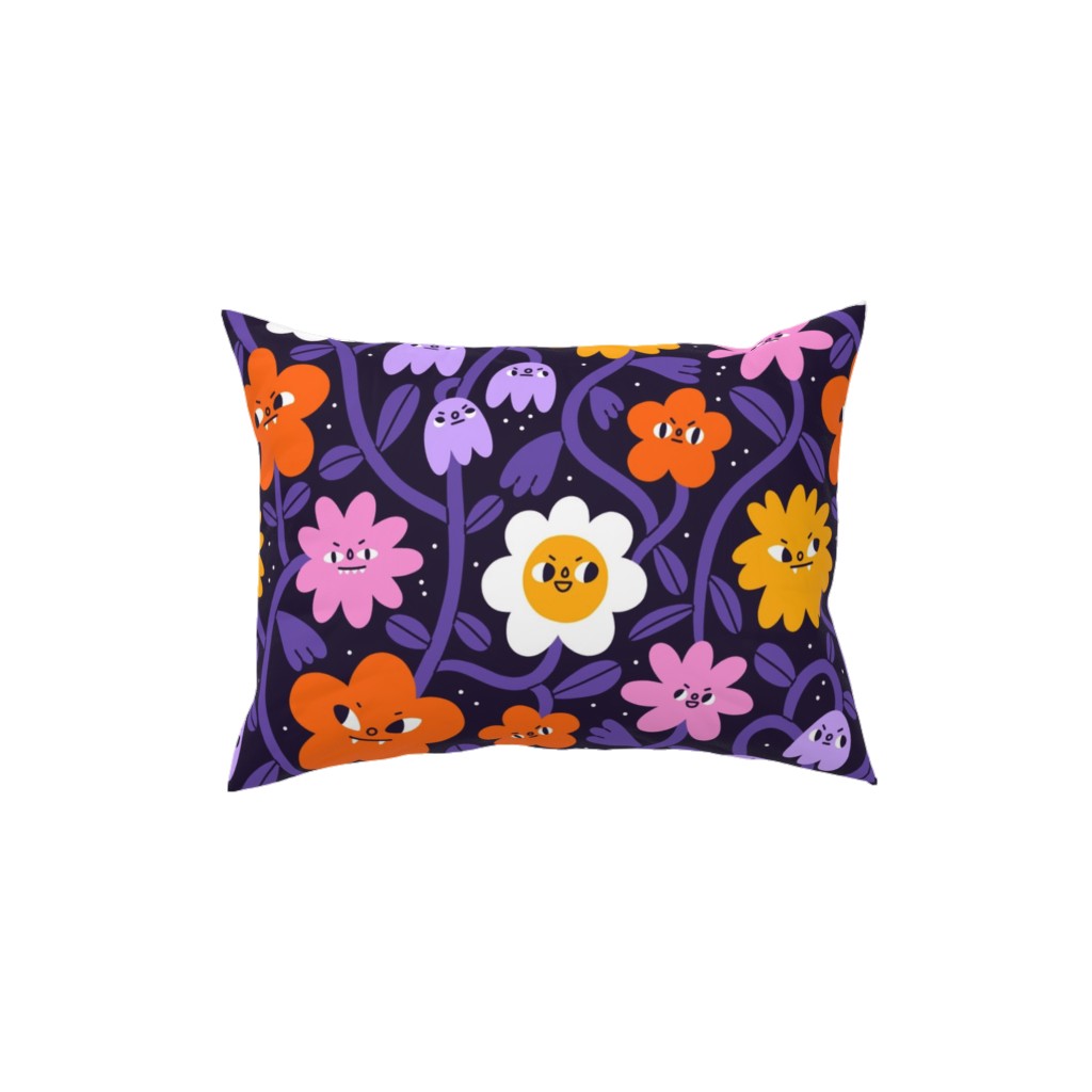 Extremely Wicked and Shockingly Evil Halloween Garden - Purple Pillow, Woven, Beige, 12x16, Single Sided, Purple