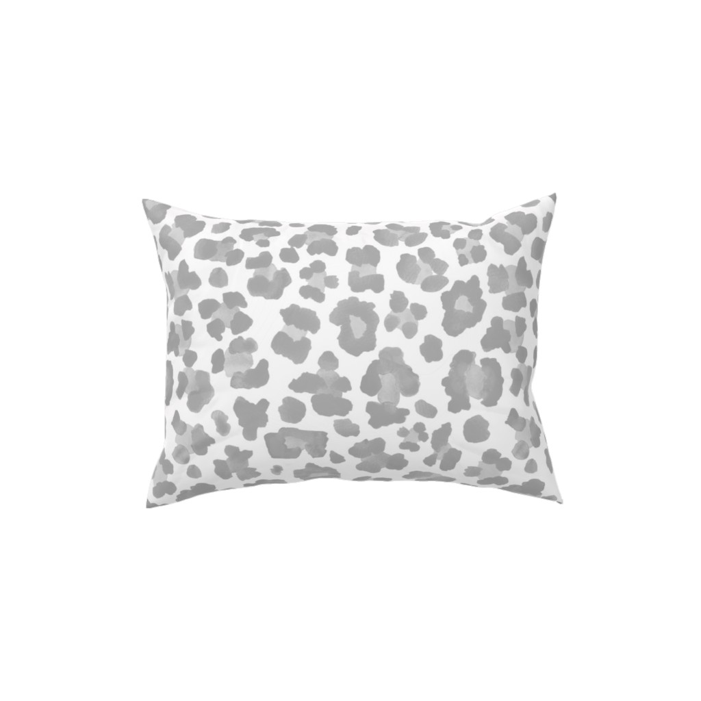 Light Grey Leopard Print Pillow, Woven, Beige, 12x16, Single Sided, Gray