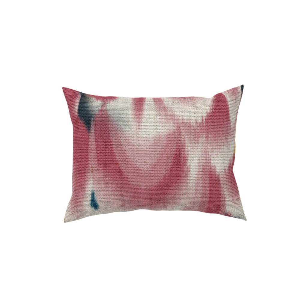 Shibori Wing Spots - Cherry Pillow, Woven, Beige, 12x16, Single Sided, Pink