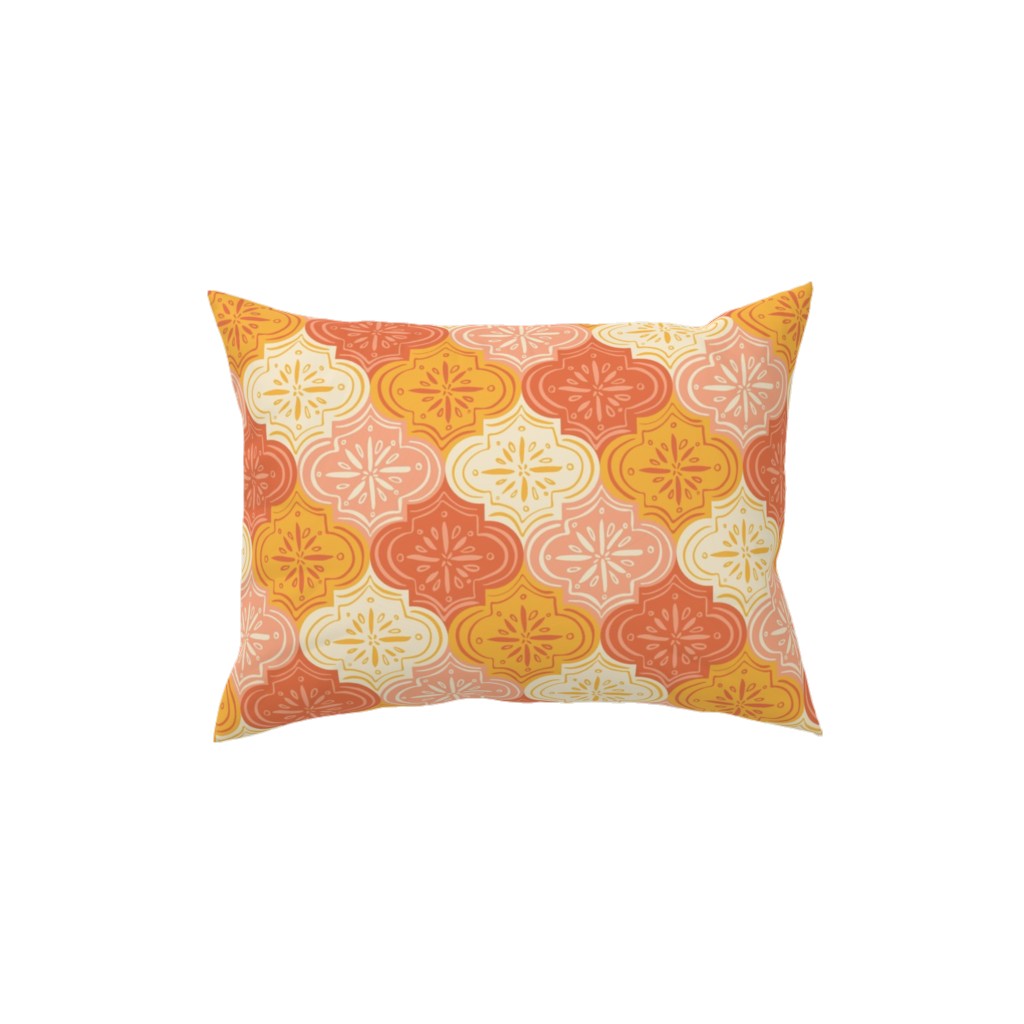 Arabesque - Warm Pillow, Woven, Beige, 12x16, Single Sided, Orange
