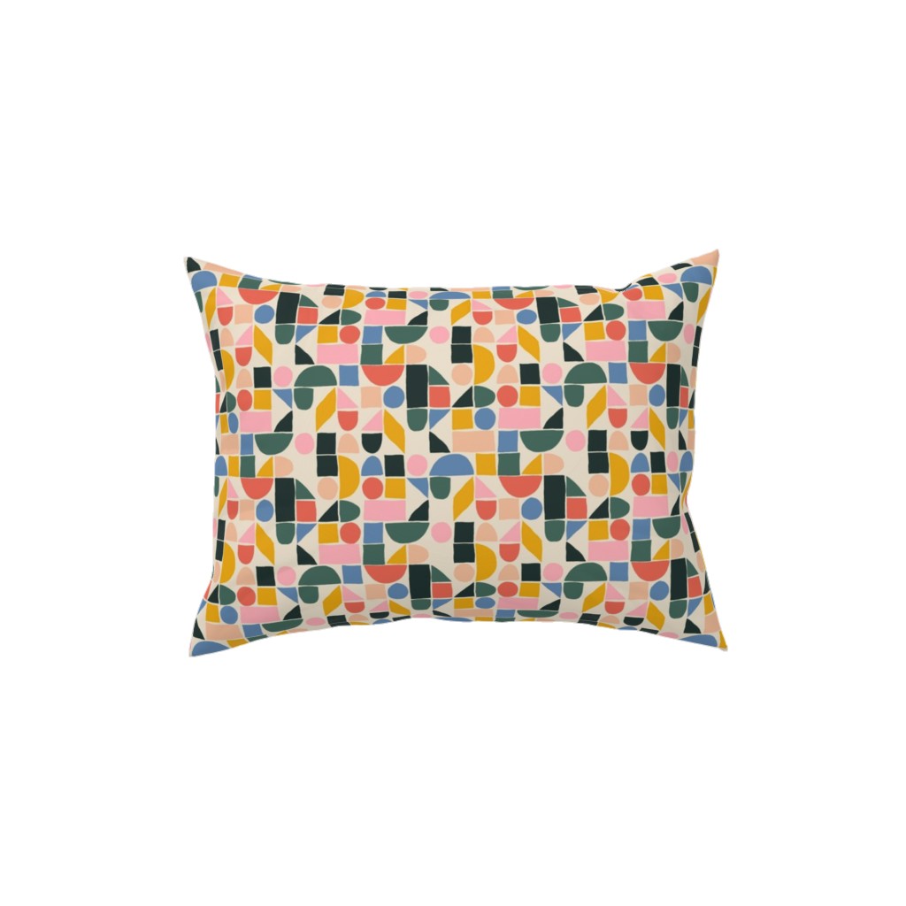 the Dog Ate My Ruler - Multi Pillow, Woven, Beige, 12x16, Single Sided, Multicolor