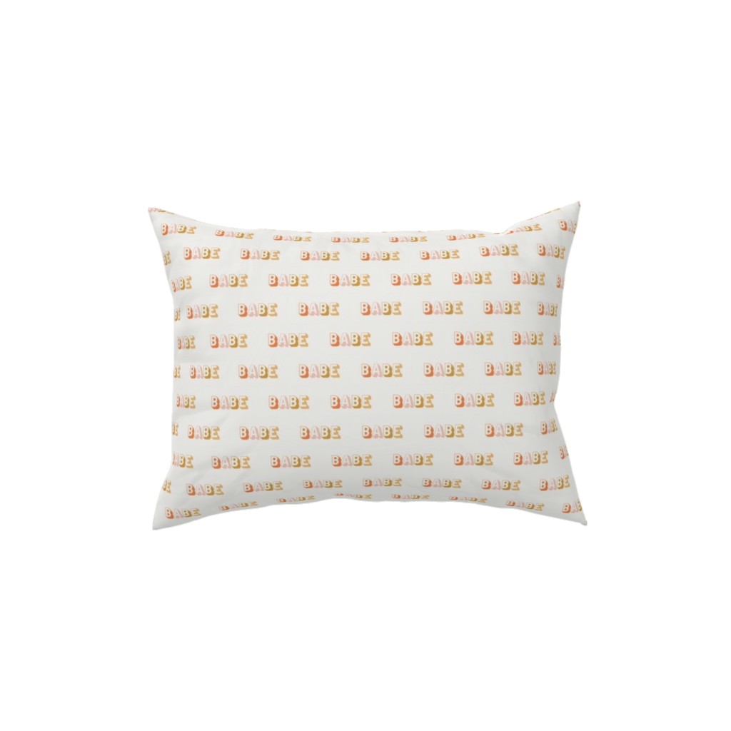 Babe - Typography - Neutral Pillow, Woven, Beige, 12x16, Single Sided, Yellow