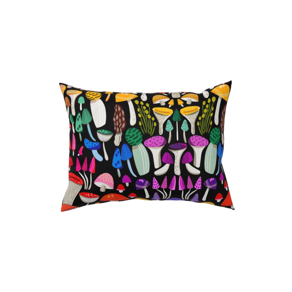 Magic Mushrooms - Multicolor Pillow, Woven, Beige, 12x16, Single Sided, Multicolor