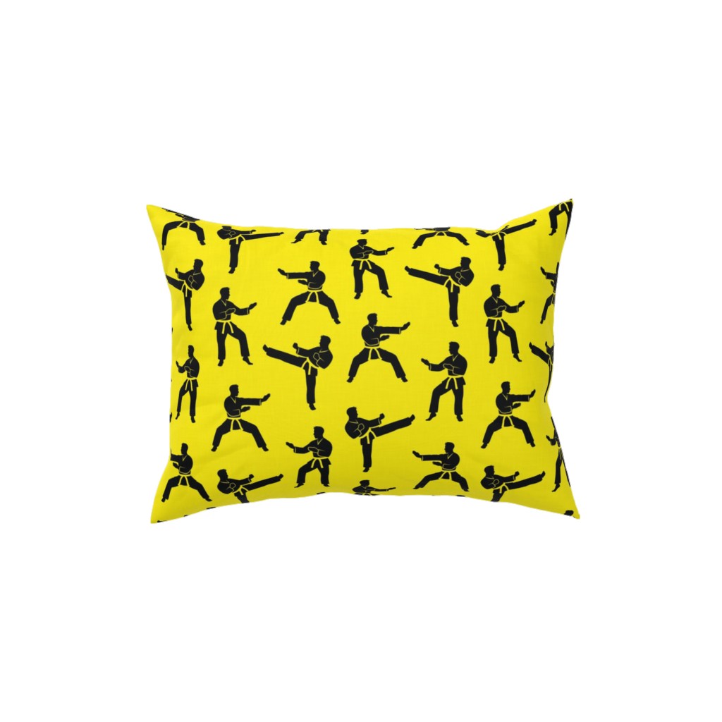 Karate Martial Arts Pillow, Woven, Beige, 12x16, Single Sided, Yellow, Sunshine