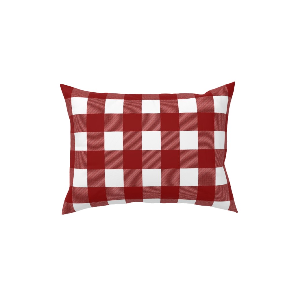Buffalo Plaid - Red Pillow, Woven, Beige, 12x16, Single Sided, Red, Red