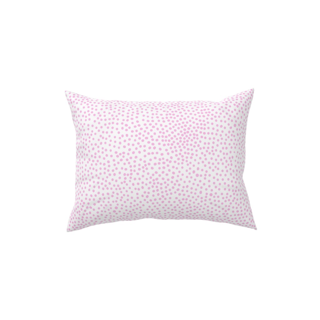 Dot - Happy Pink on White Pillow, Woven, Beige, 12x16, Single Sided, Pink, Bright Pink