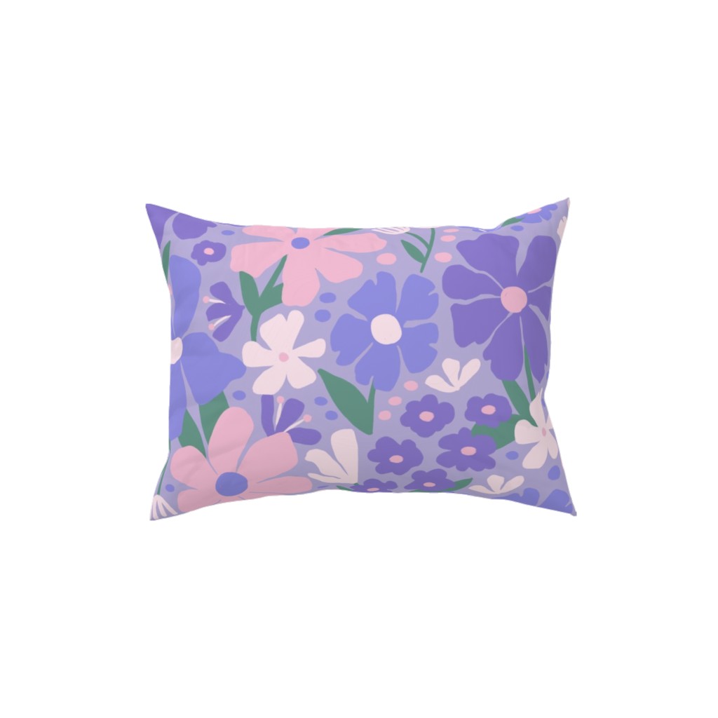 Blooming Garden on Lilac Pillow, Woven, Beige, 12x16, Single Sided, Purple, Purple