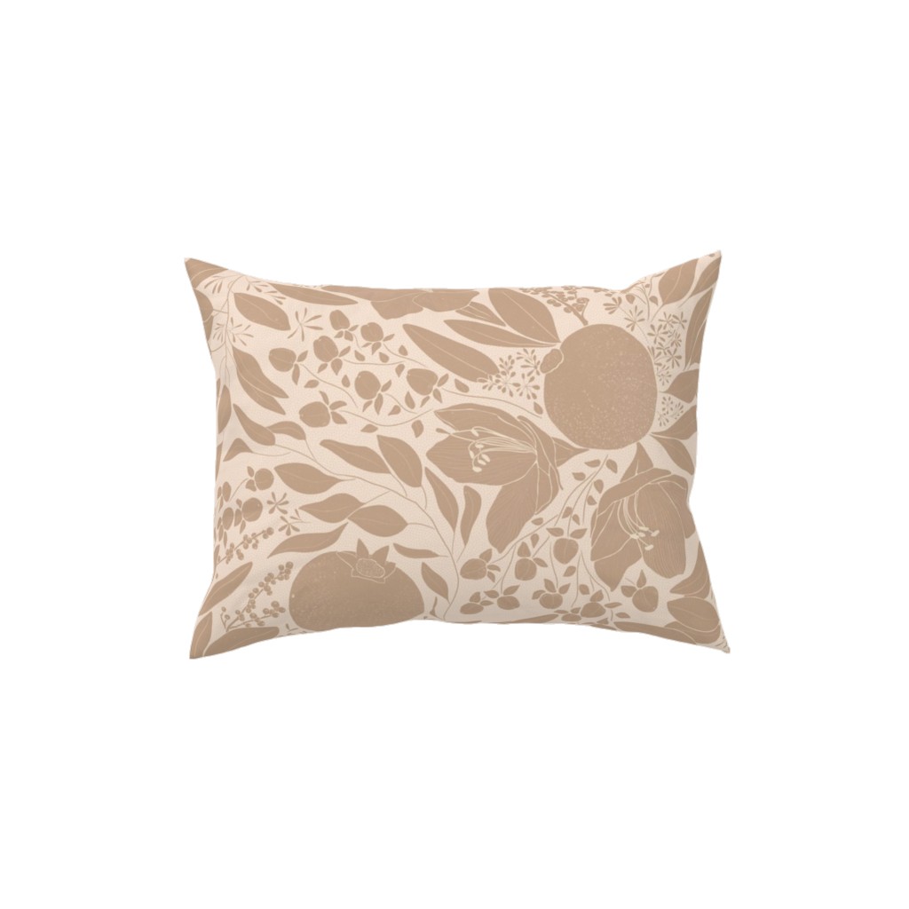 Winter Florals - Neutral Pillow, Woven, Beige, 12x16, Single Sided, Beige
