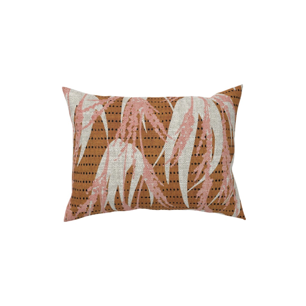 Vintage Palm Pillow, Woven, Beige, 12x16, Single Sided, Brown, Nutmeg