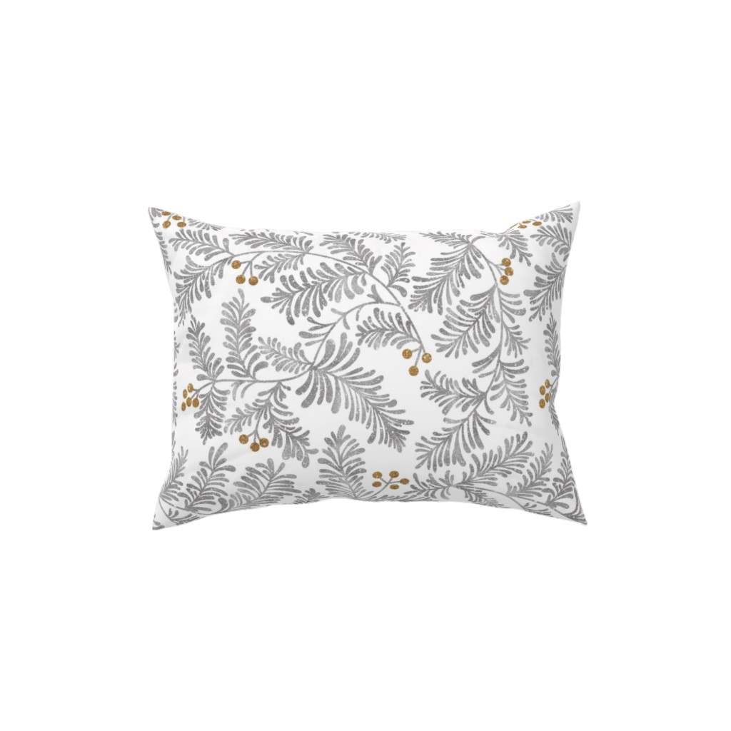 Winter Branches Pillow, Woven, Beige, 12x16, Single Sided, Gray, Smoke