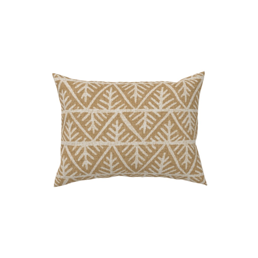 Textured Mudcloth Pillow, Woven, Beige, 12x16, Single Sided, Brown, Cafe