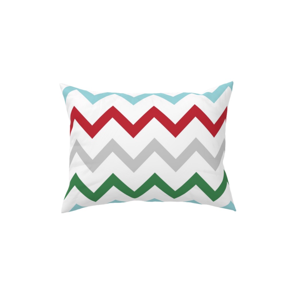 Christmas Wish Chevron - Multi Pillow, Woven, Beige, 12x16, Single Sided, Multicolor