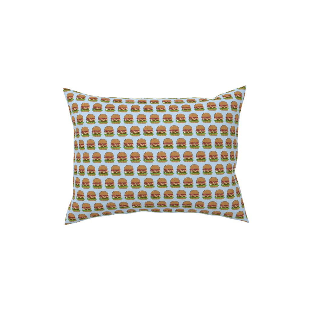 Burgers - Multicolor Pillow, Woven, Beige, 12x16, Single Sided, Blue