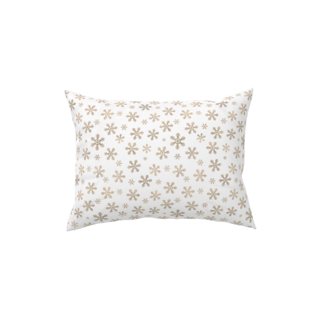 Holiday Snowflakes - Gold Pillow, Woven, Beige, 12x16, Single Sided, Yellow
