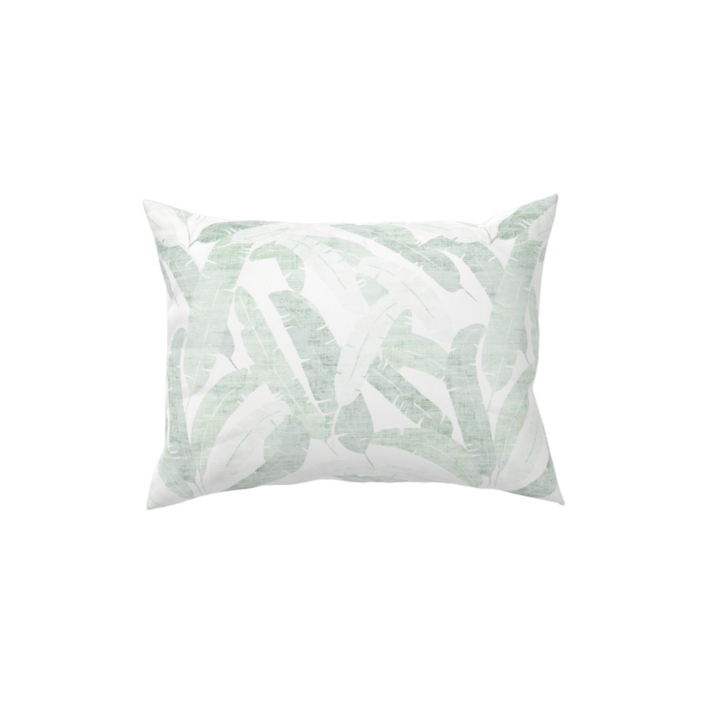 Banana Leaf - Light Pillow, Woven, Beige, 12x16, Single Sided, Green