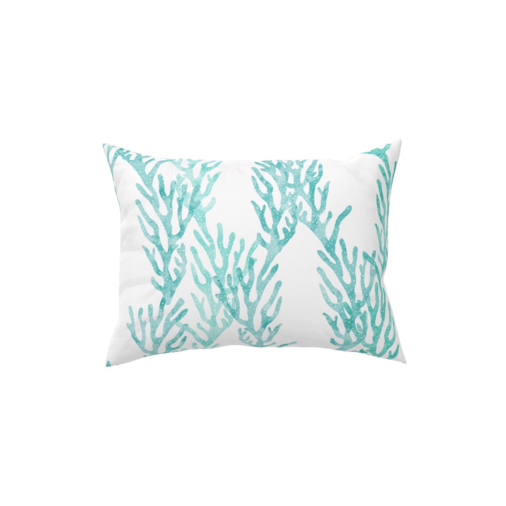 Coral Mermaid Pillow, Woven, Beige, 12x16, Single Sided, Blue, Catalina