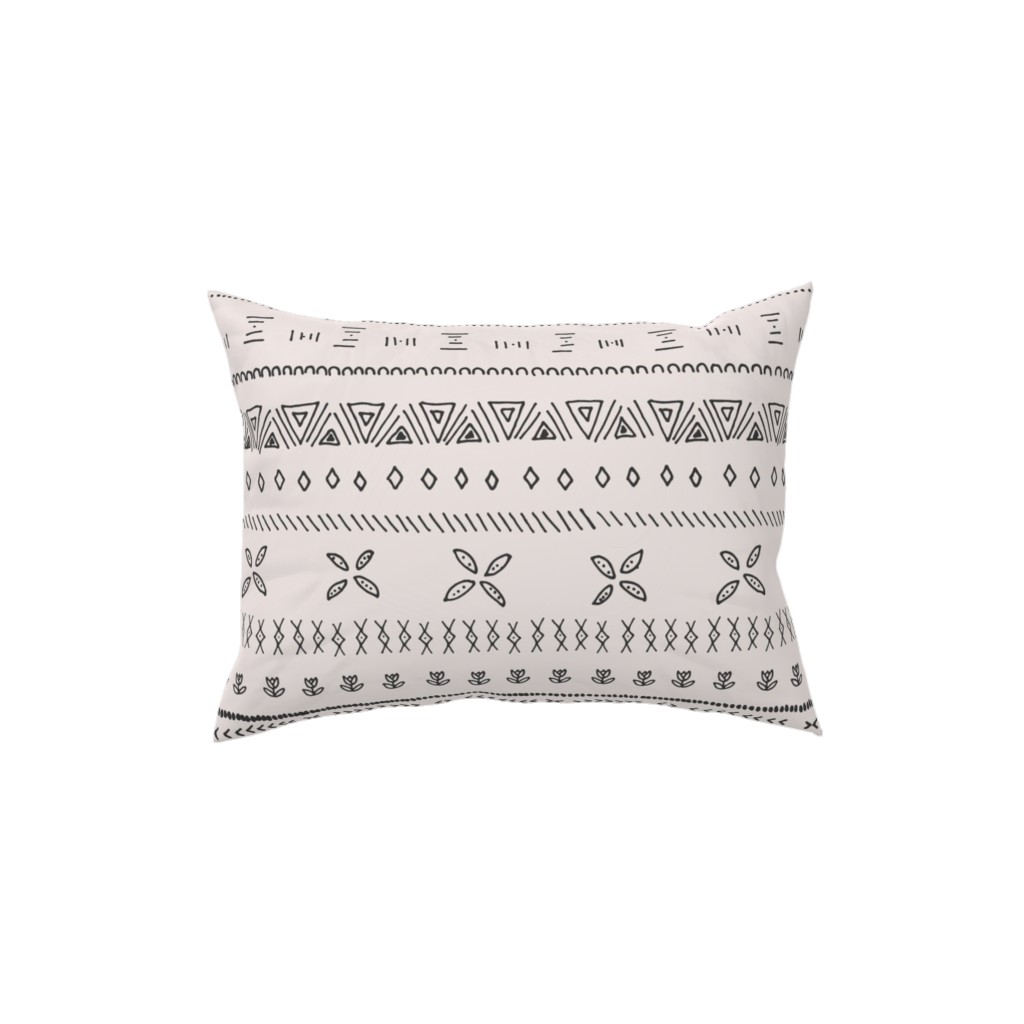 Boho Print Pillow, Woven, Beige, 12x16, Single Sided, Beige