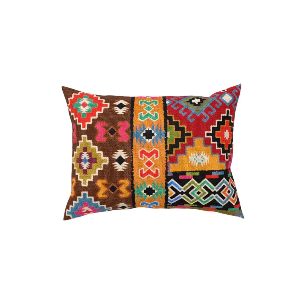 Kilim - Brown Pillow, Woven, Beige, 12x16, Single Sided, Multicolor
